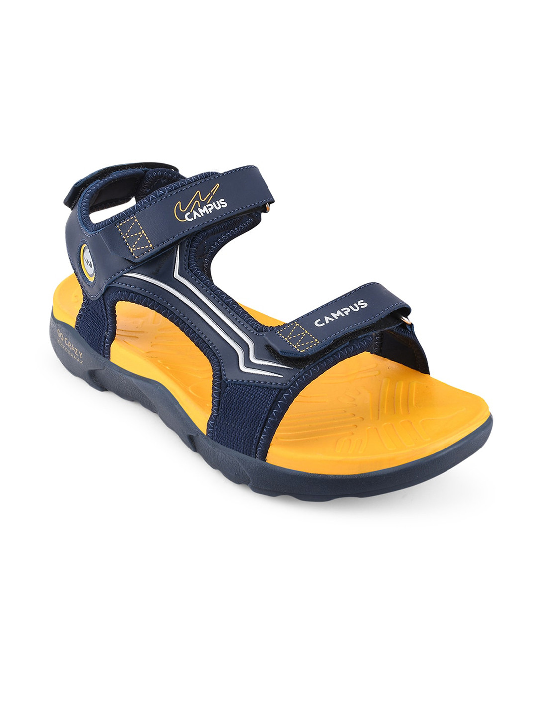 Campus Men CAMP DRAG Blue & Yellow Printed Sports Sandals