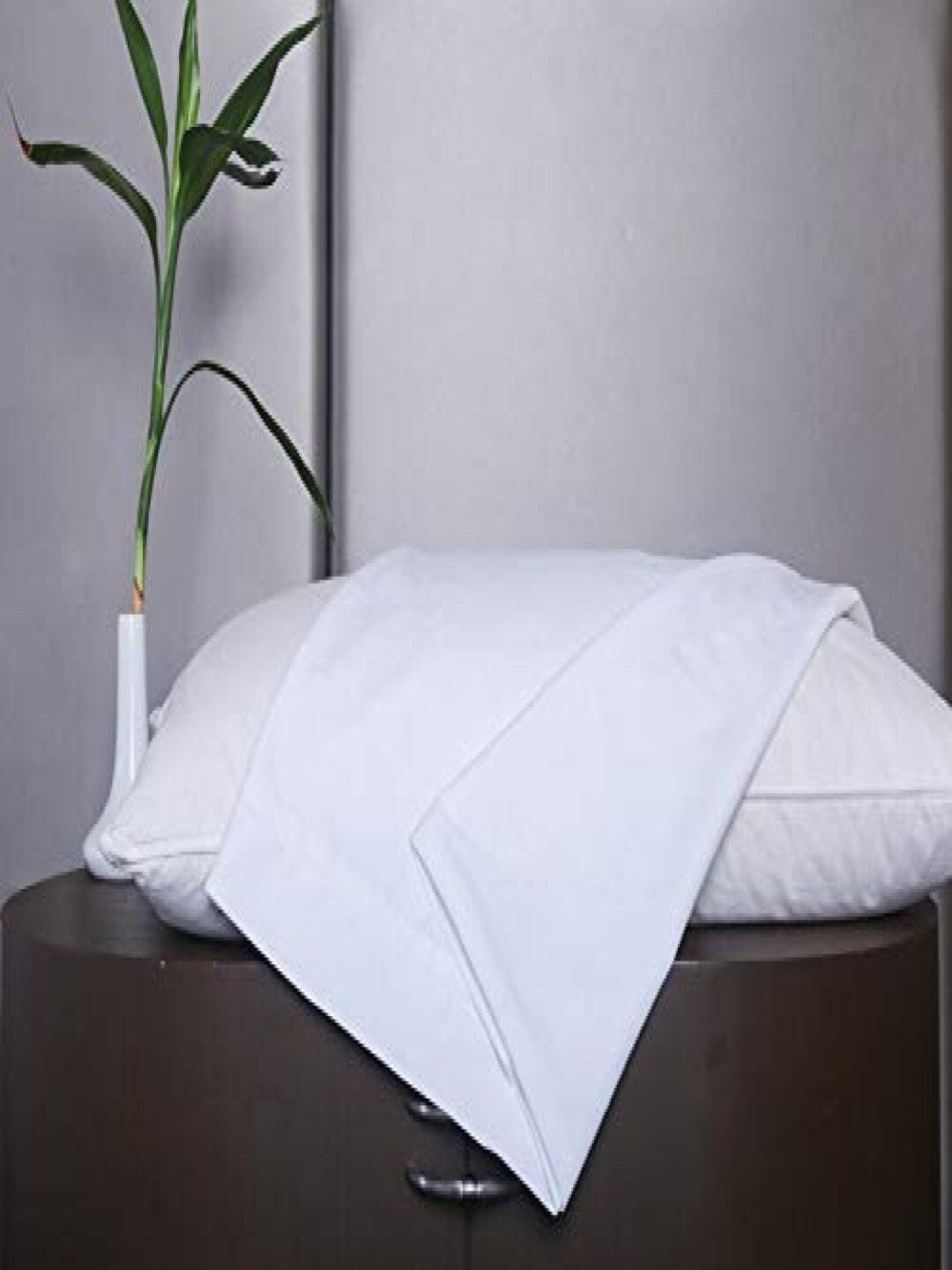 Trance Home Linen Pack Of 2  White Solid  Bamboo Waterproof Medium Size Pillow Protector