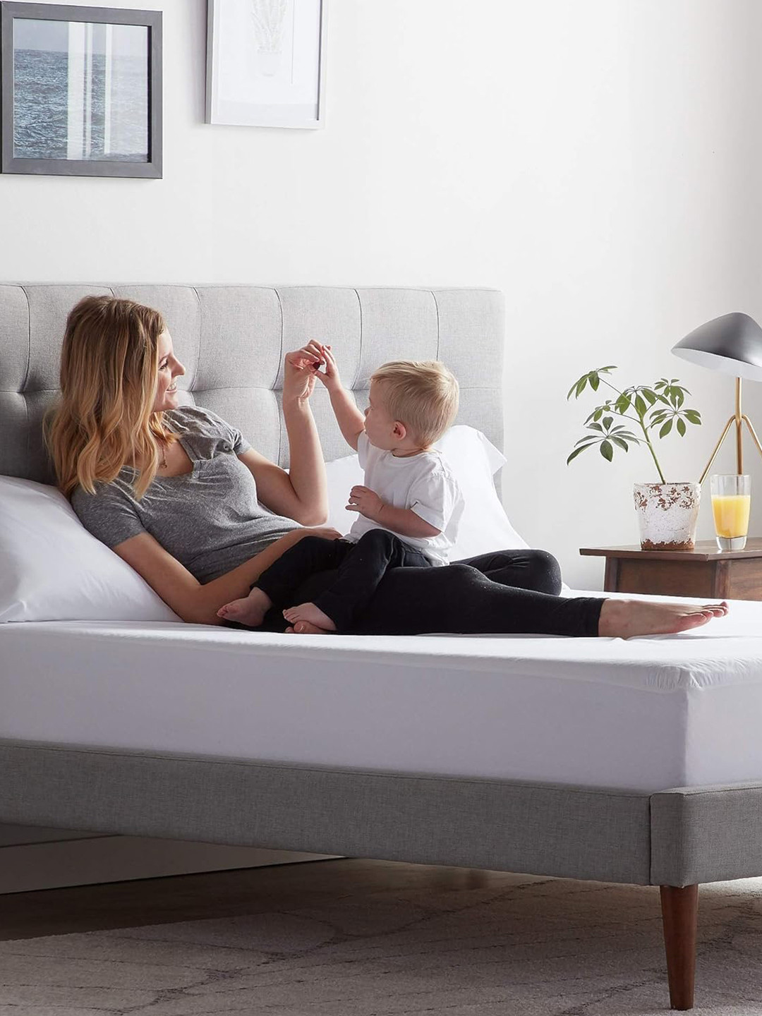 Trance Home Linen White Solid Waterproof Single Mattress Protector