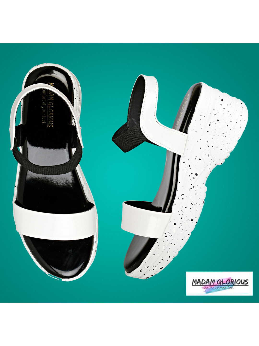 madam glorious White Solid Platform Peep Toes