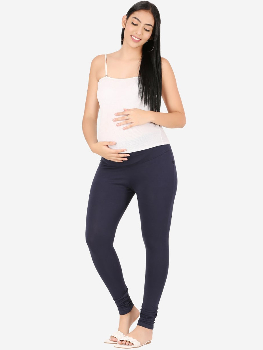 MYLO ESSENTIALS Women Navy Blue Solid Ankle Length Maternity Leggings  (XL)
