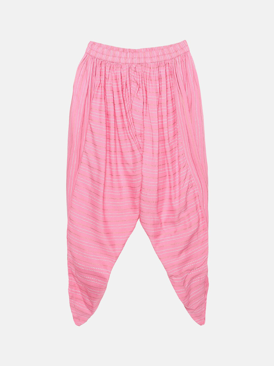 KiddoPanti Girls Pink Printed Harem Pants