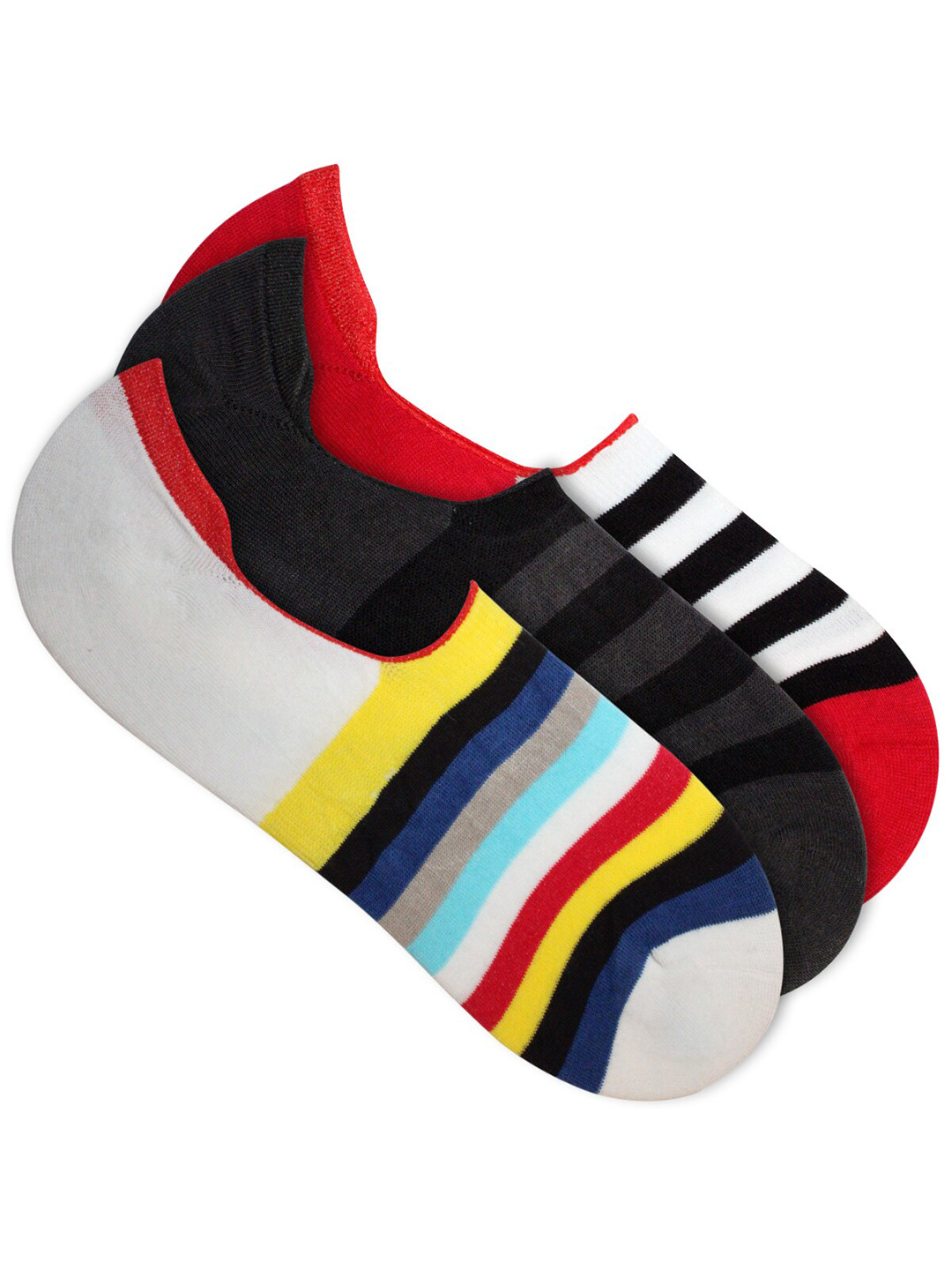 Man Arden Men Multicolor Pack of 3 Patterned Shoe Liners