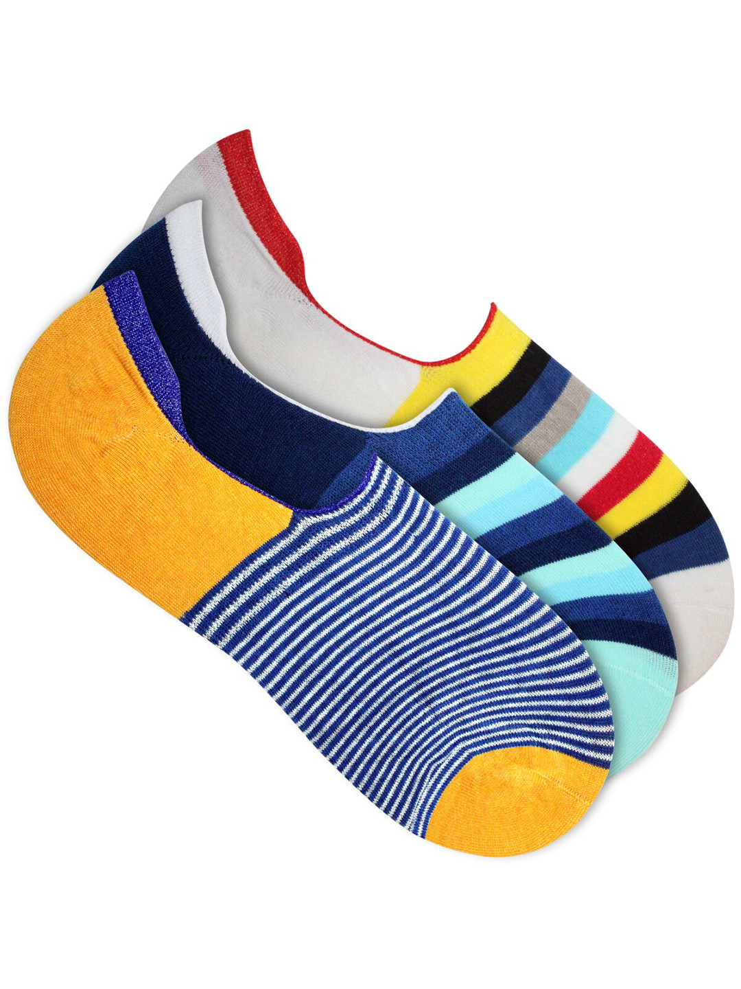 Man Arden Men Pack Of 3 Patterned Shoe Liner Cotton Socks