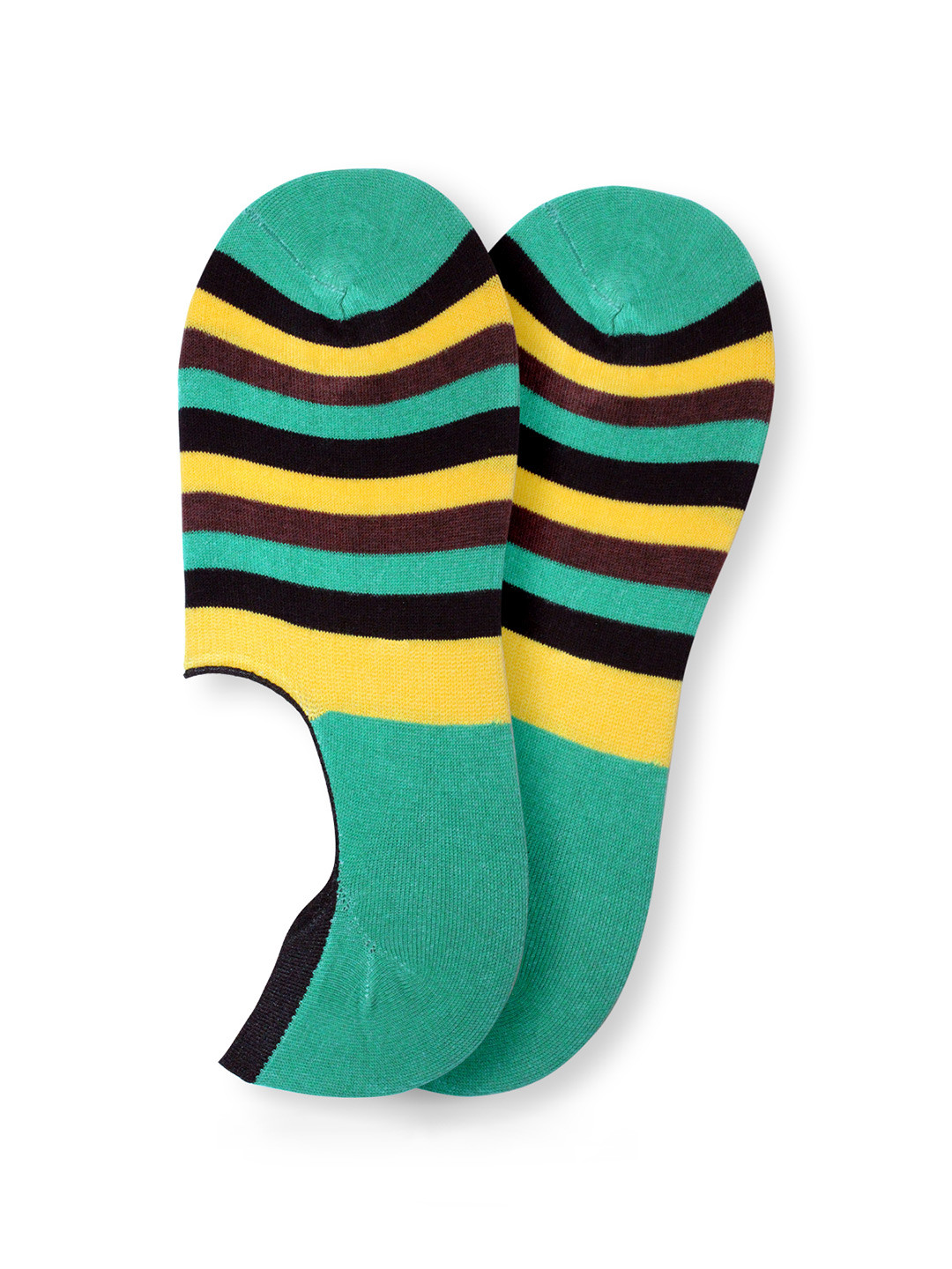 Man Arden Men The Jade Jordon Green & Yellow Striped Shoe Liners