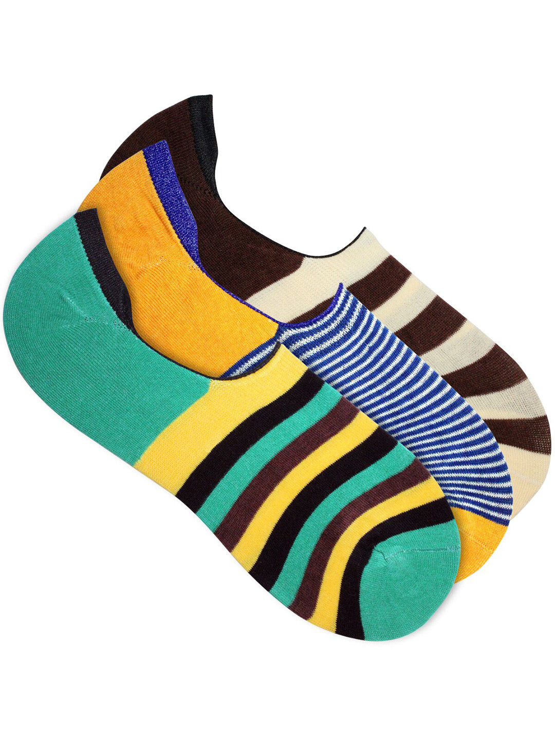 Man Arden Men Pack Of 3 Patterned Shoe Liner Cotton Socks