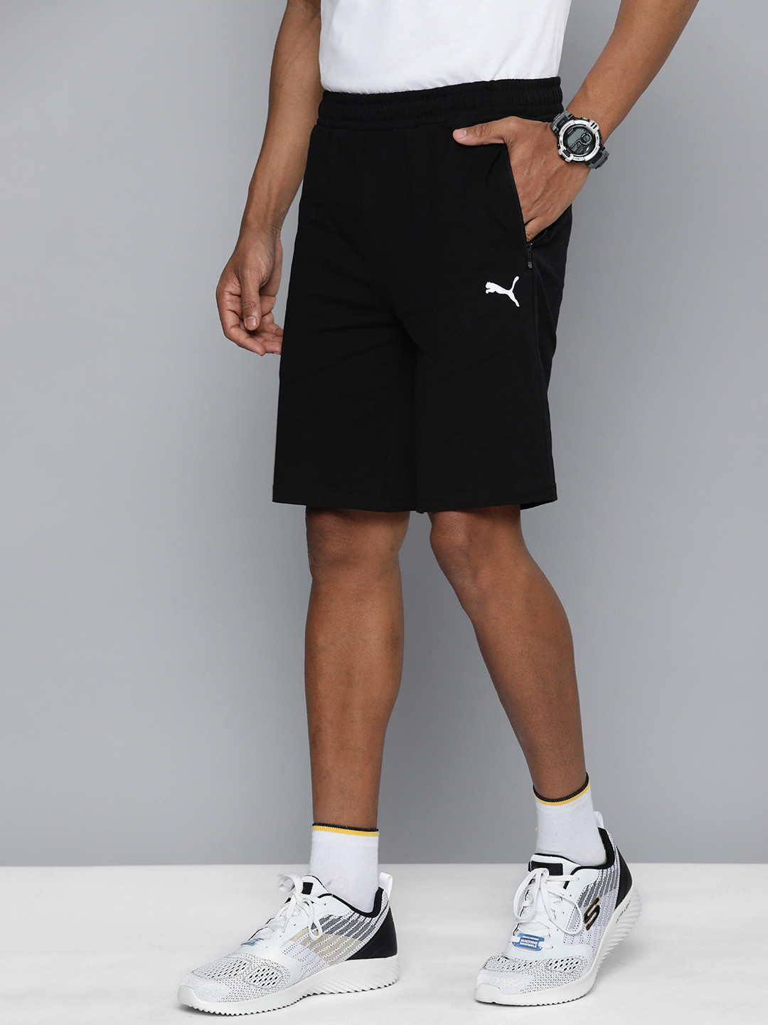 Puma Men Zippered Jersey Regular Fit Shorts