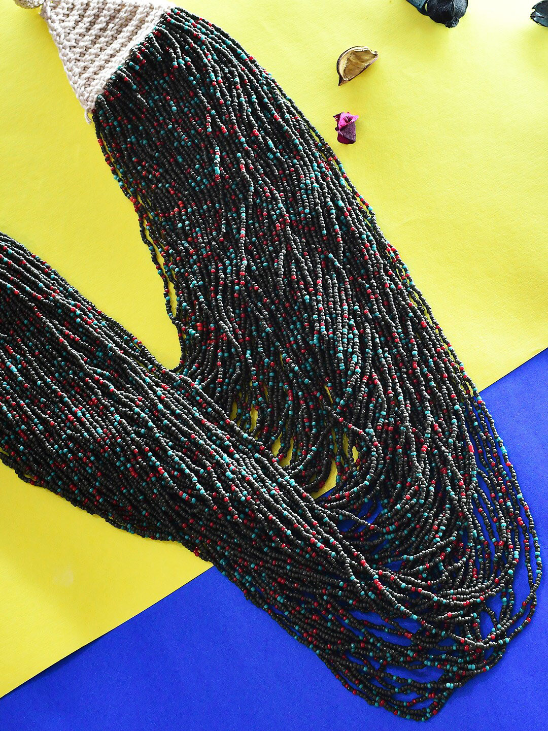 Bamboo Tree Jewels Black & Red Necklace