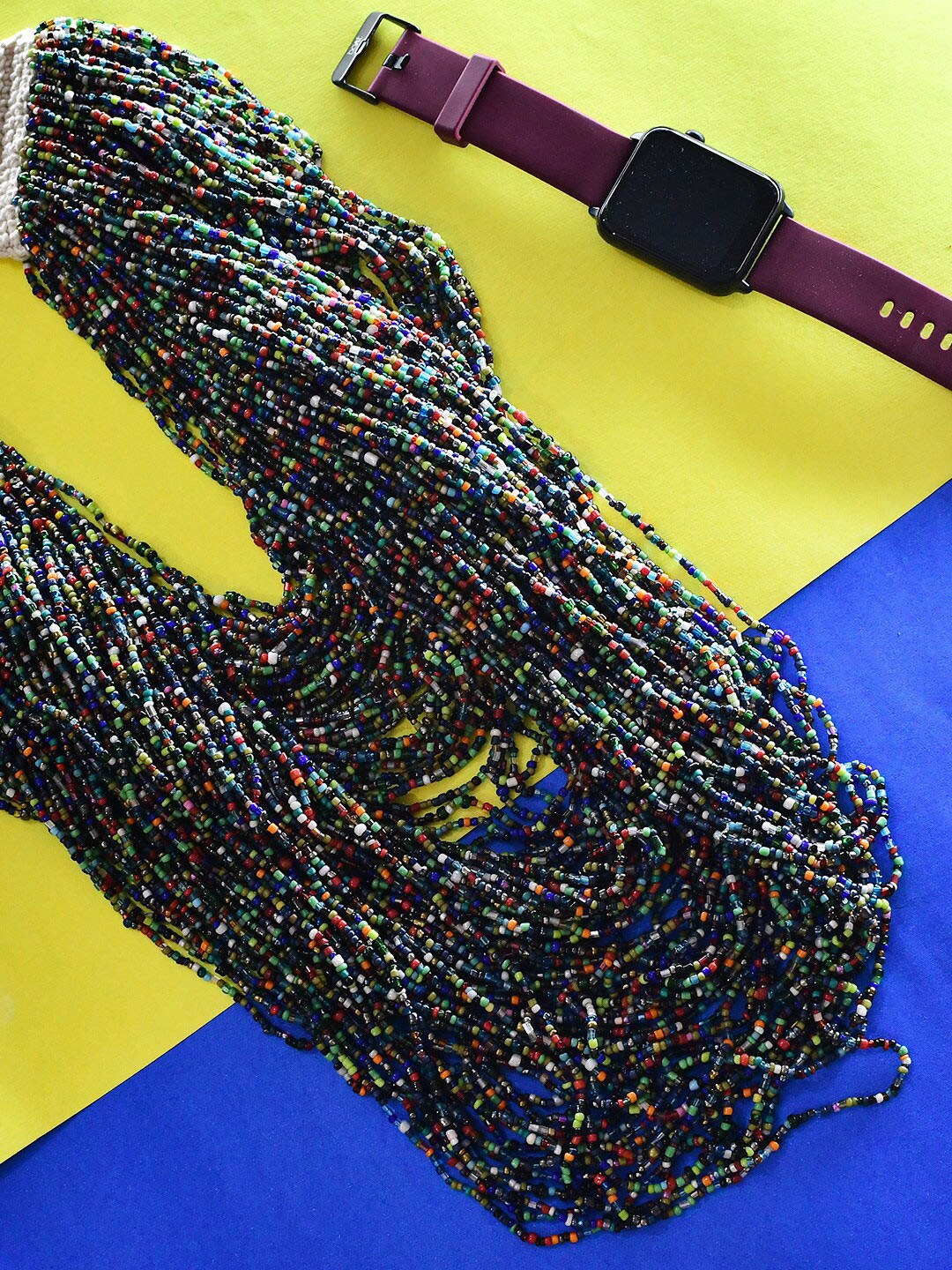 Bamboo Tree Jewels Black & Green Afghan Necklace