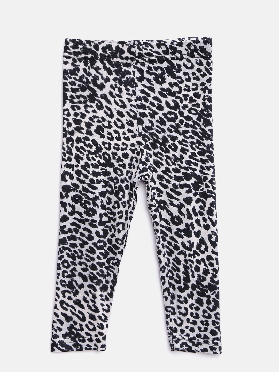 Sera Girls Off-White & Black Animal Print Leggings