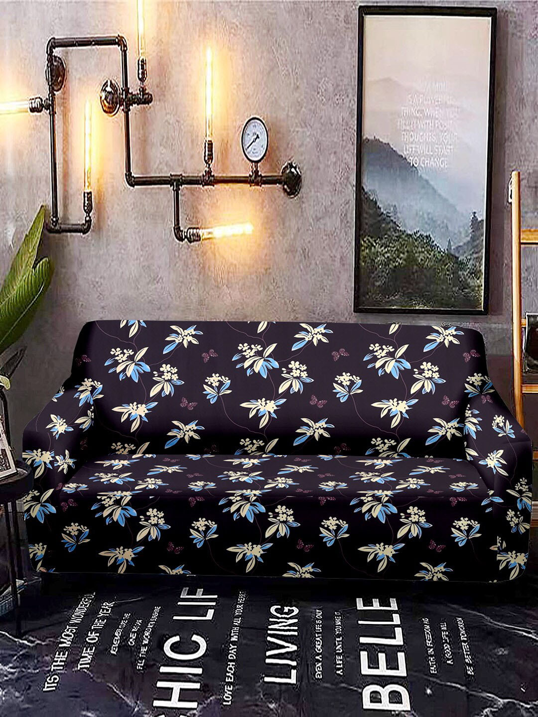 Cortina Violet Printed Two-Seater Sofa Cover