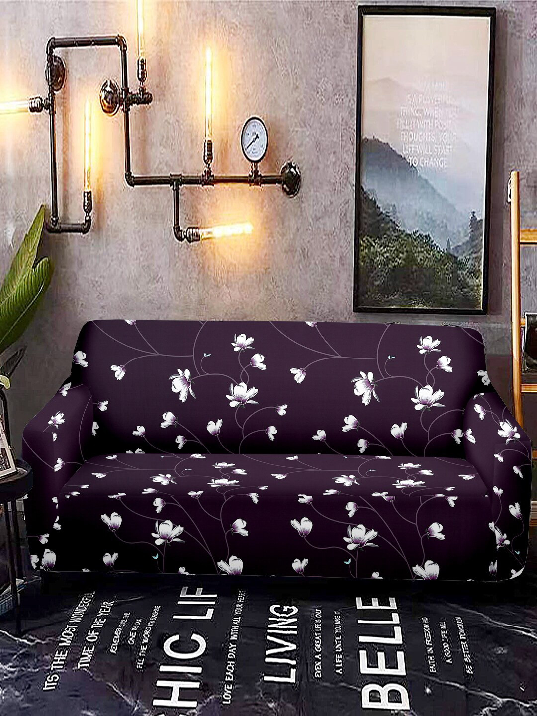 Cortina Violet Printed 2-Seater Sofa Cover