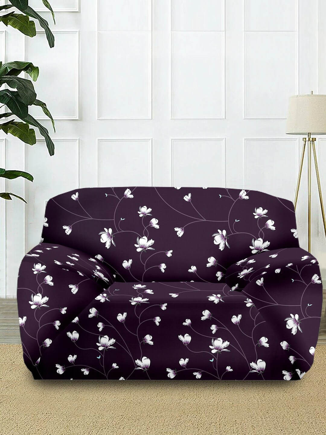 Cortina Violet Printed Single-Seater Sofa Cover
