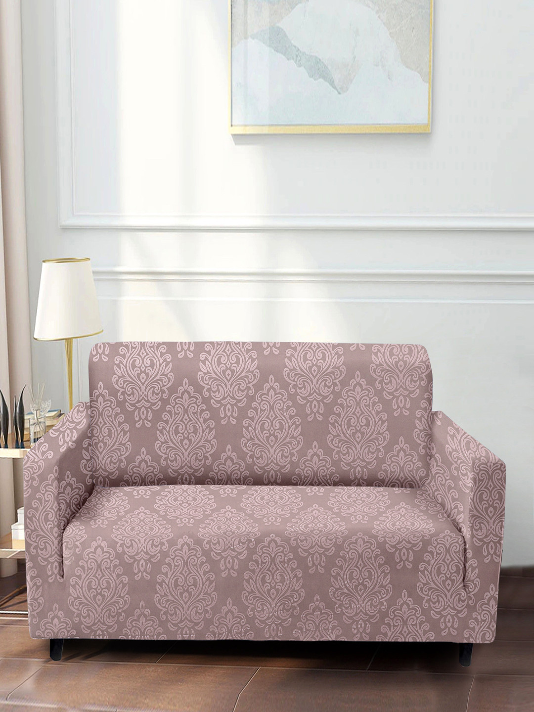 Cortina Pink Ethnic Motifs 3-Seater Printed Sofa Cover