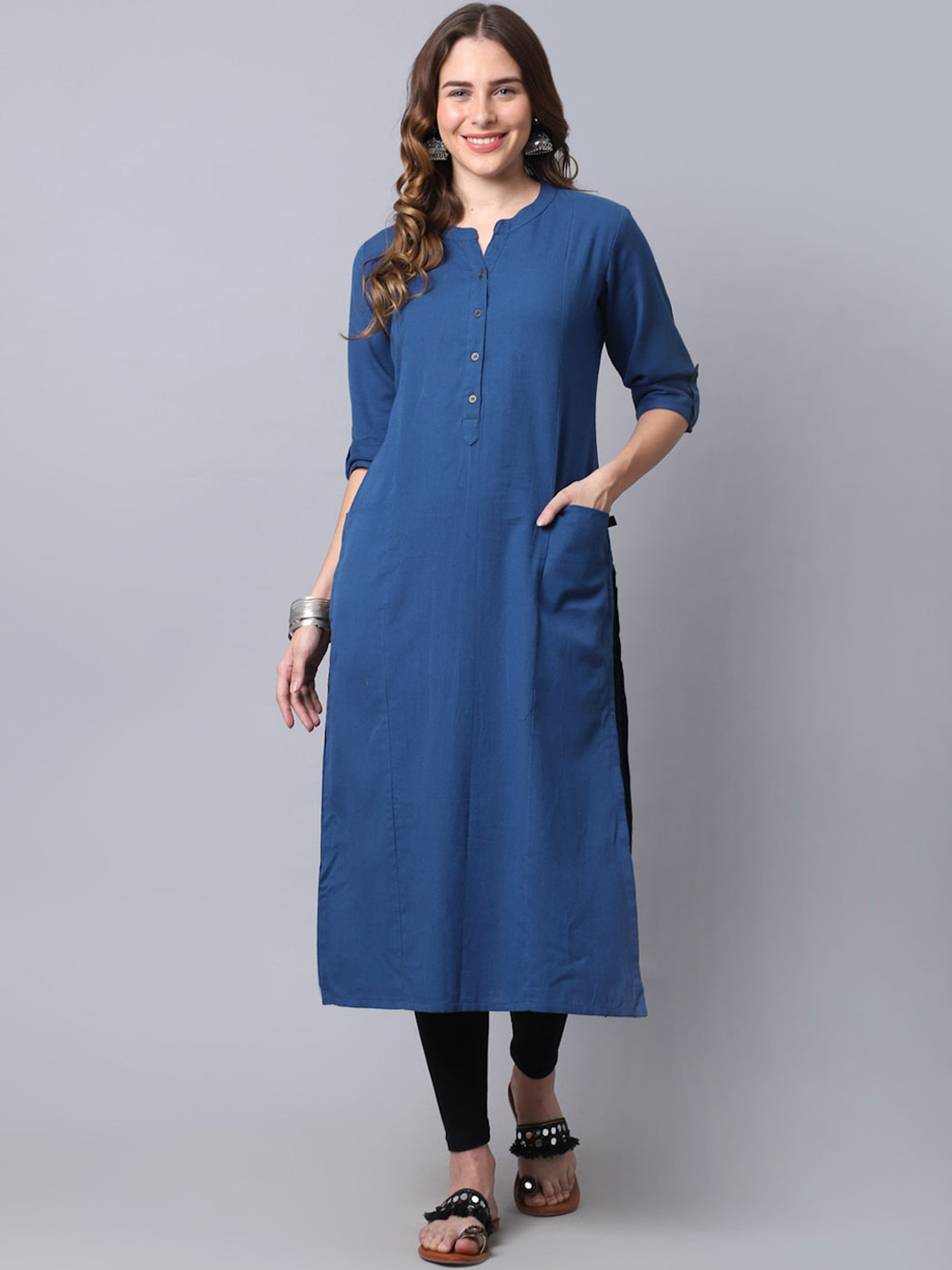 Pistaa Women Blue Pathani Kurta