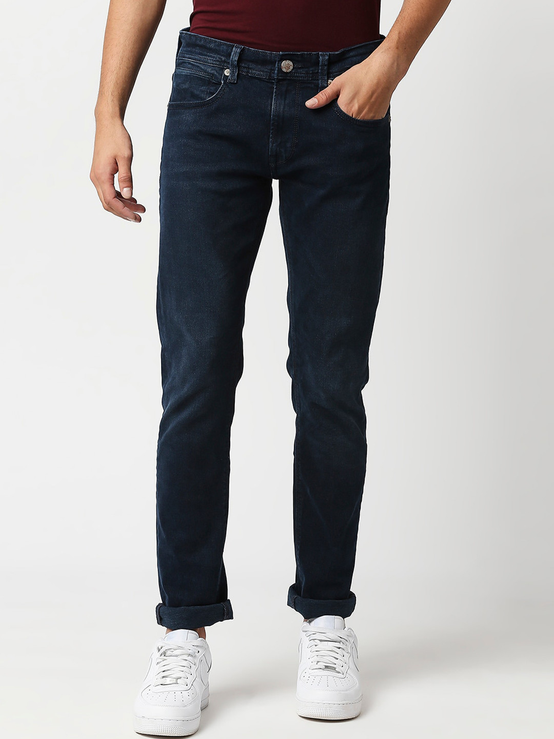 Pepe Jeans Men Blue Slim Fit Mid Waist Stretchable Jeans