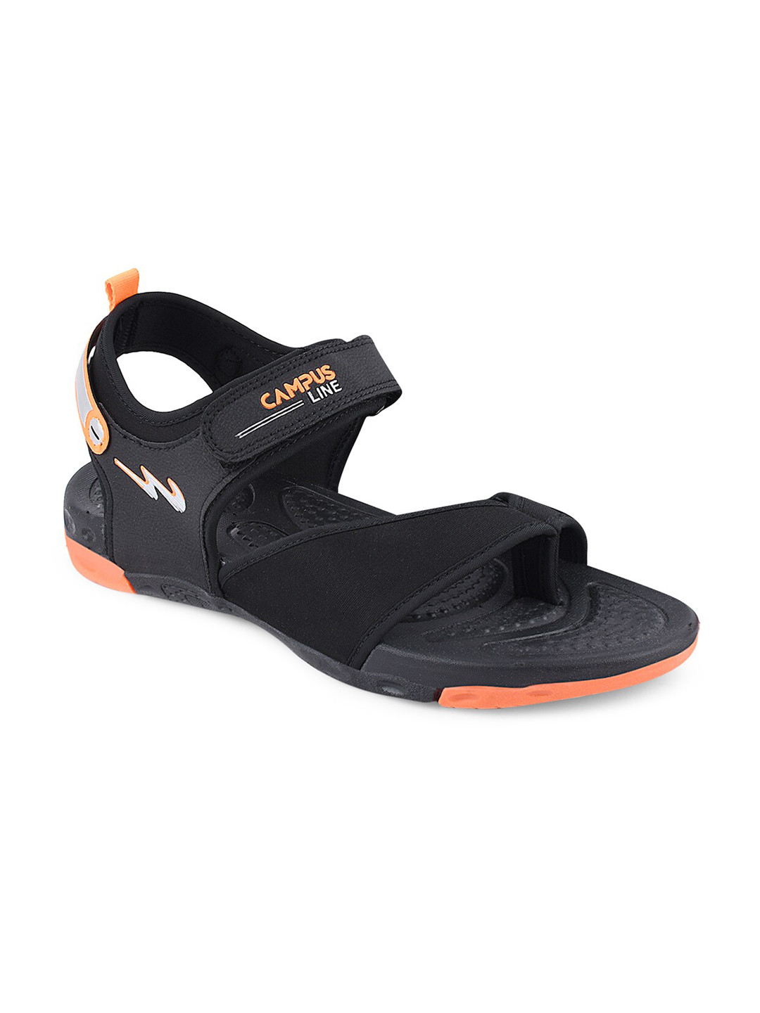 Campus Men GC-2306 Black Solid Floater Sports Sandals