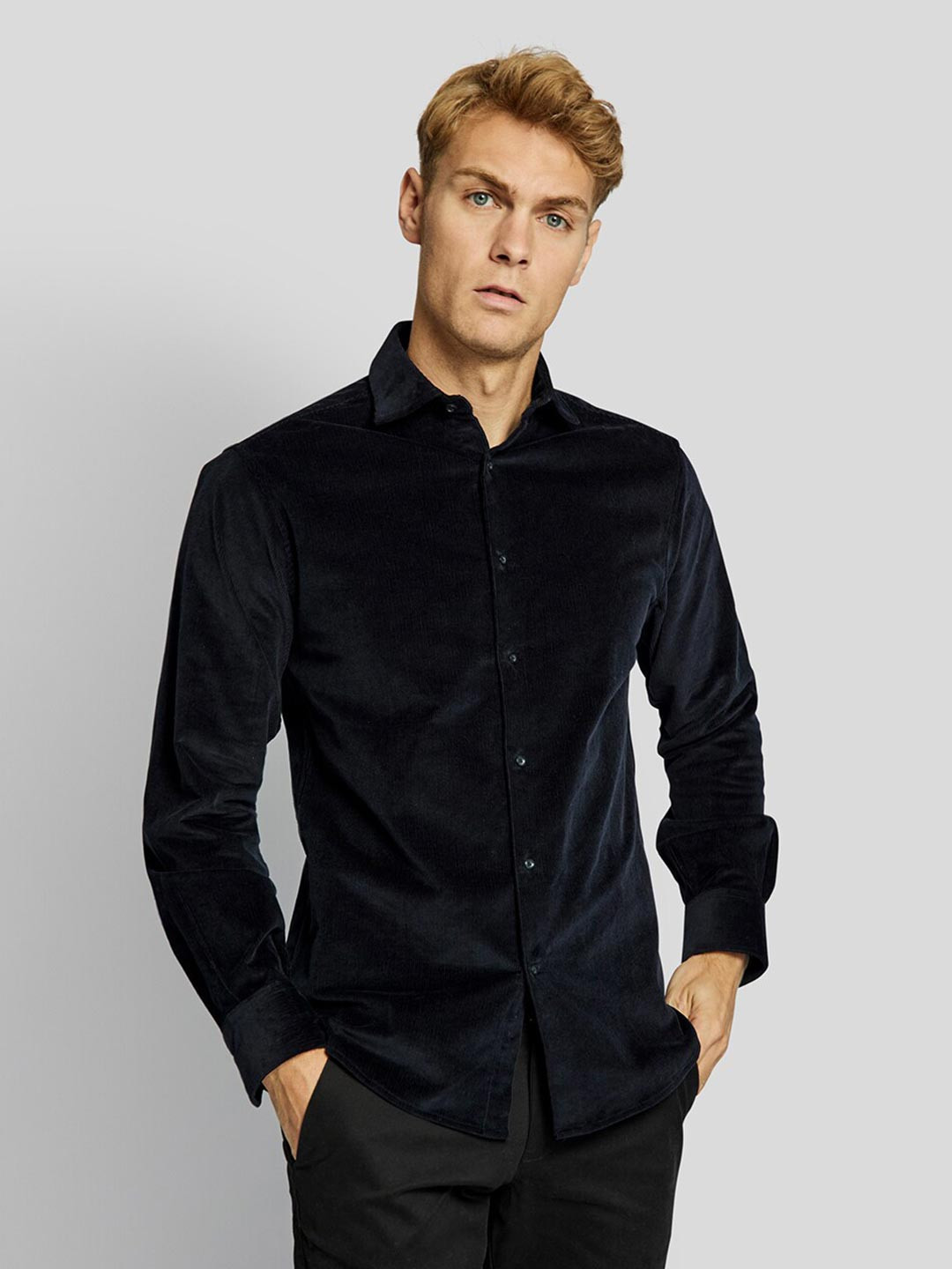 Bruun & Stengade Men Black Slim Fit Formal Shirt