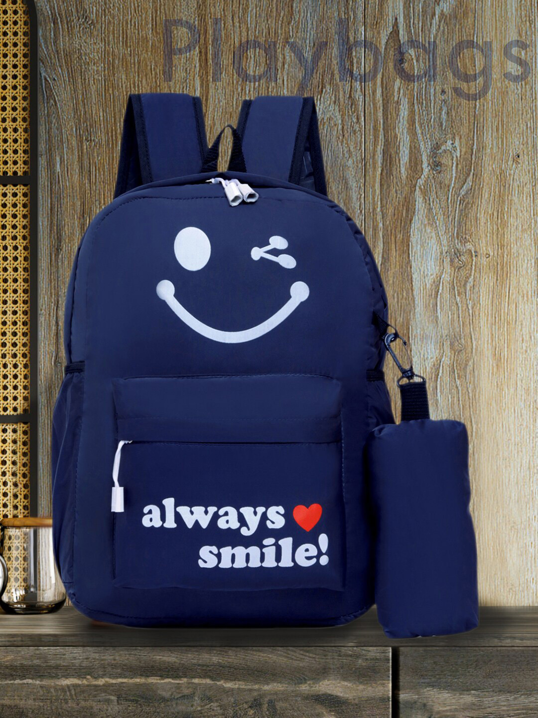 PLAYYBAGS Navy Blue Printed Backpacks