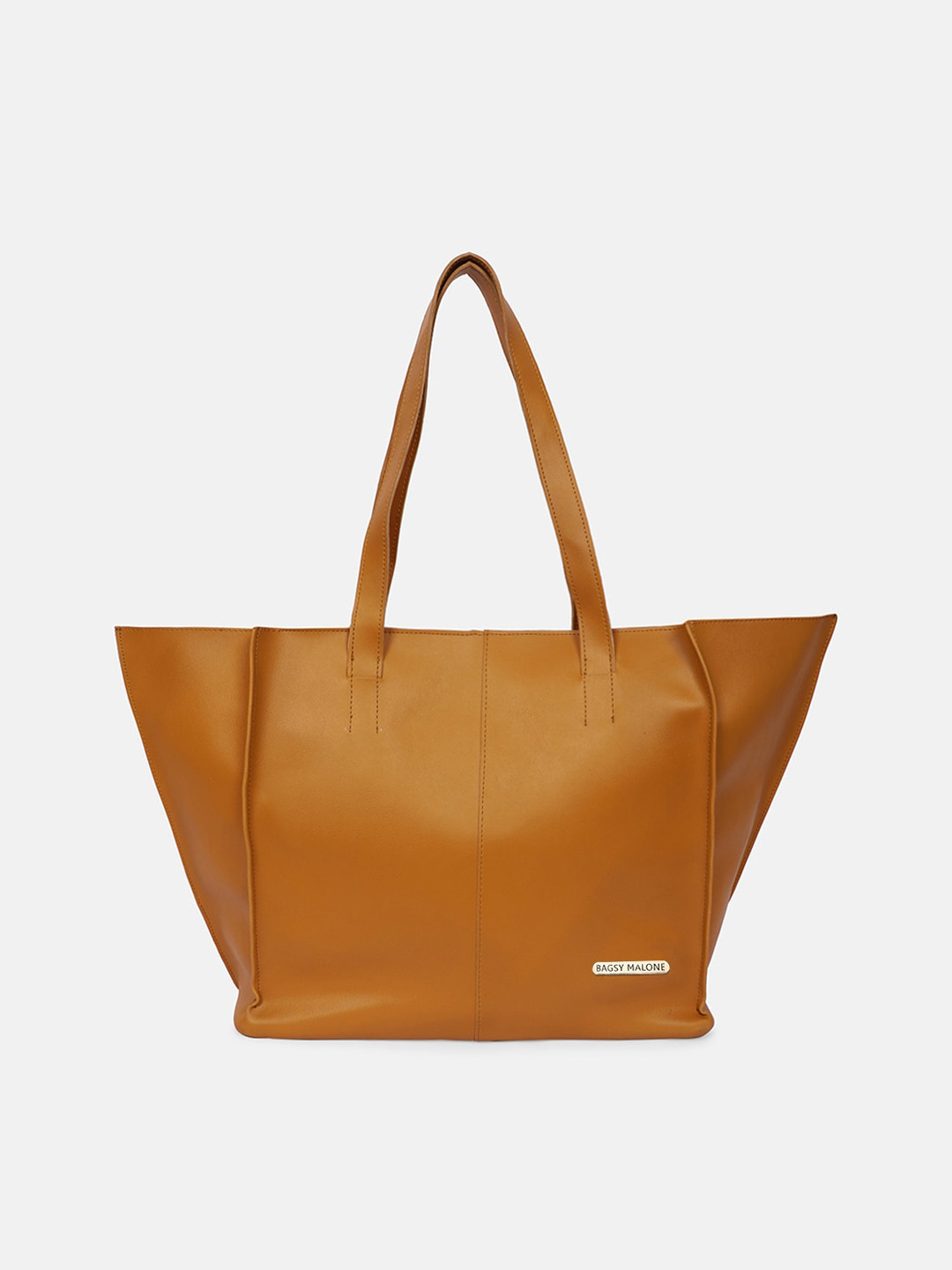 Bagsy Malone Brown PU Oversized Structured Shoulder Bag