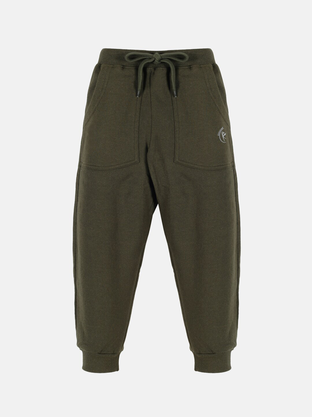 KiddoPanti  Kids Pure cotton Green Solid  Track Pants