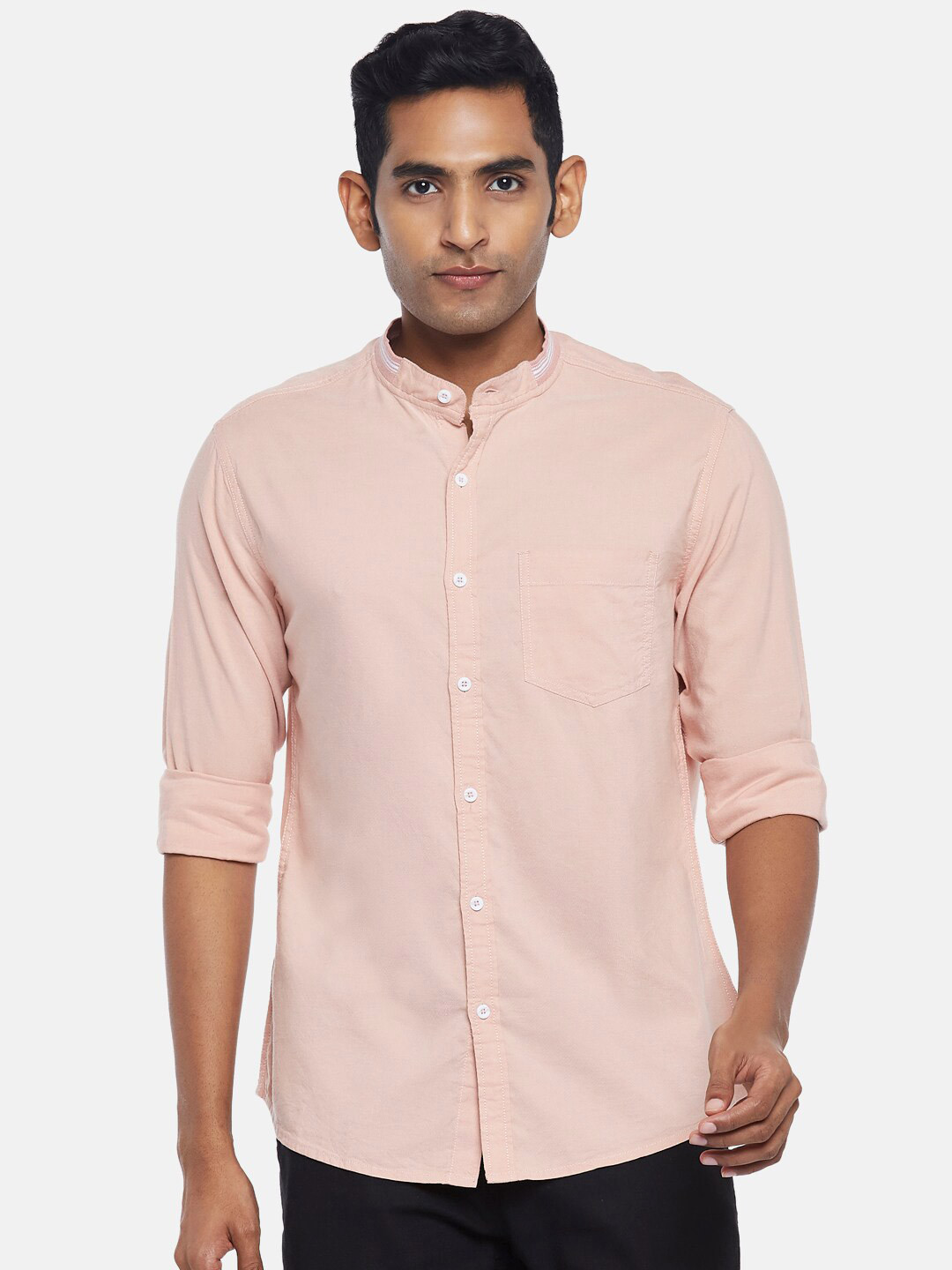 Urban Ranger by pantaloons Men Pink Slim Fit Casual Shirt