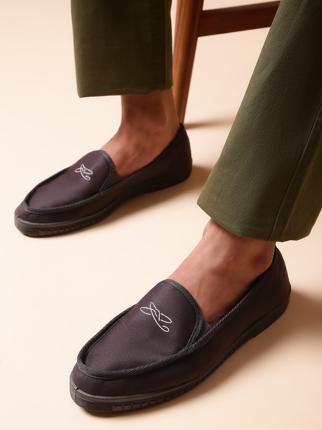 Liberty Men Charcoal  Slip-On Sneakers