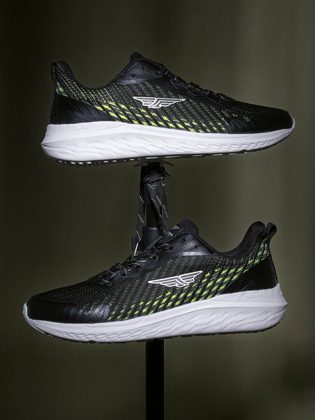 Red Tape Men Black Textile Walking Shoes