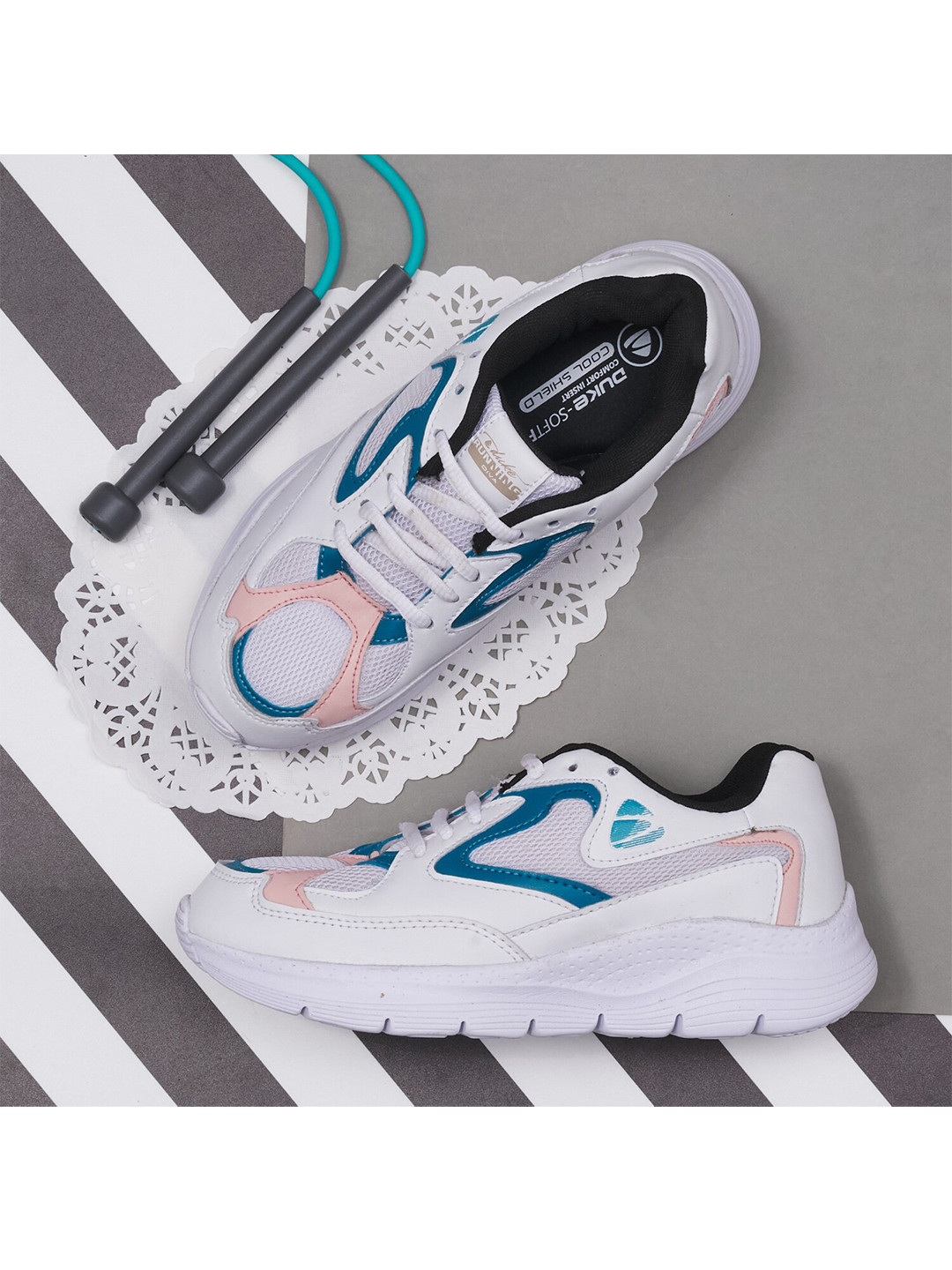 Duke Women White Running Shoes