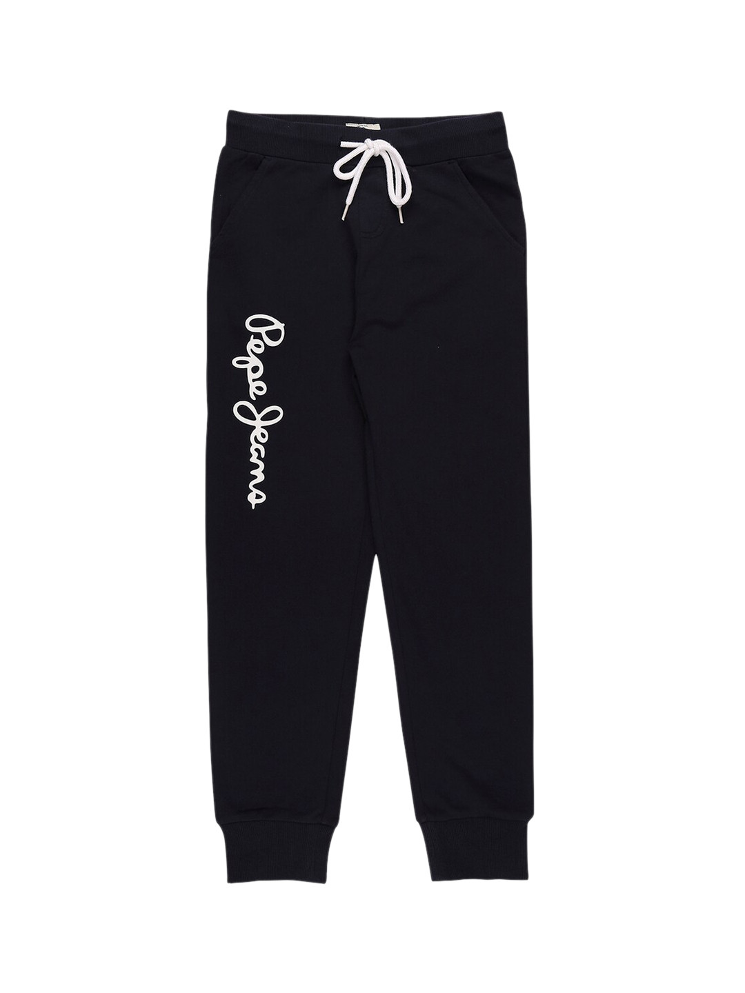 Pepe Jeans Boys Navy Blue Regular-Fit Track Pants