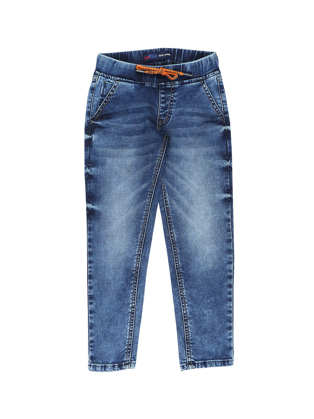 Pepe Jeans Boys Blue Heavy Fade Denim Stretchable Jogger