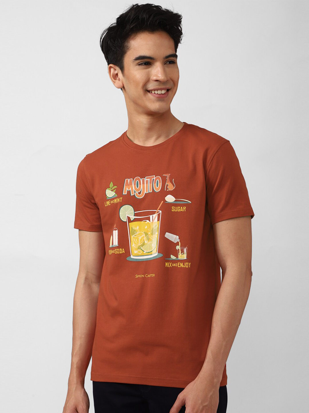 SIMON CARTER LONDON Men Red Printed Slim Fit T-shirt