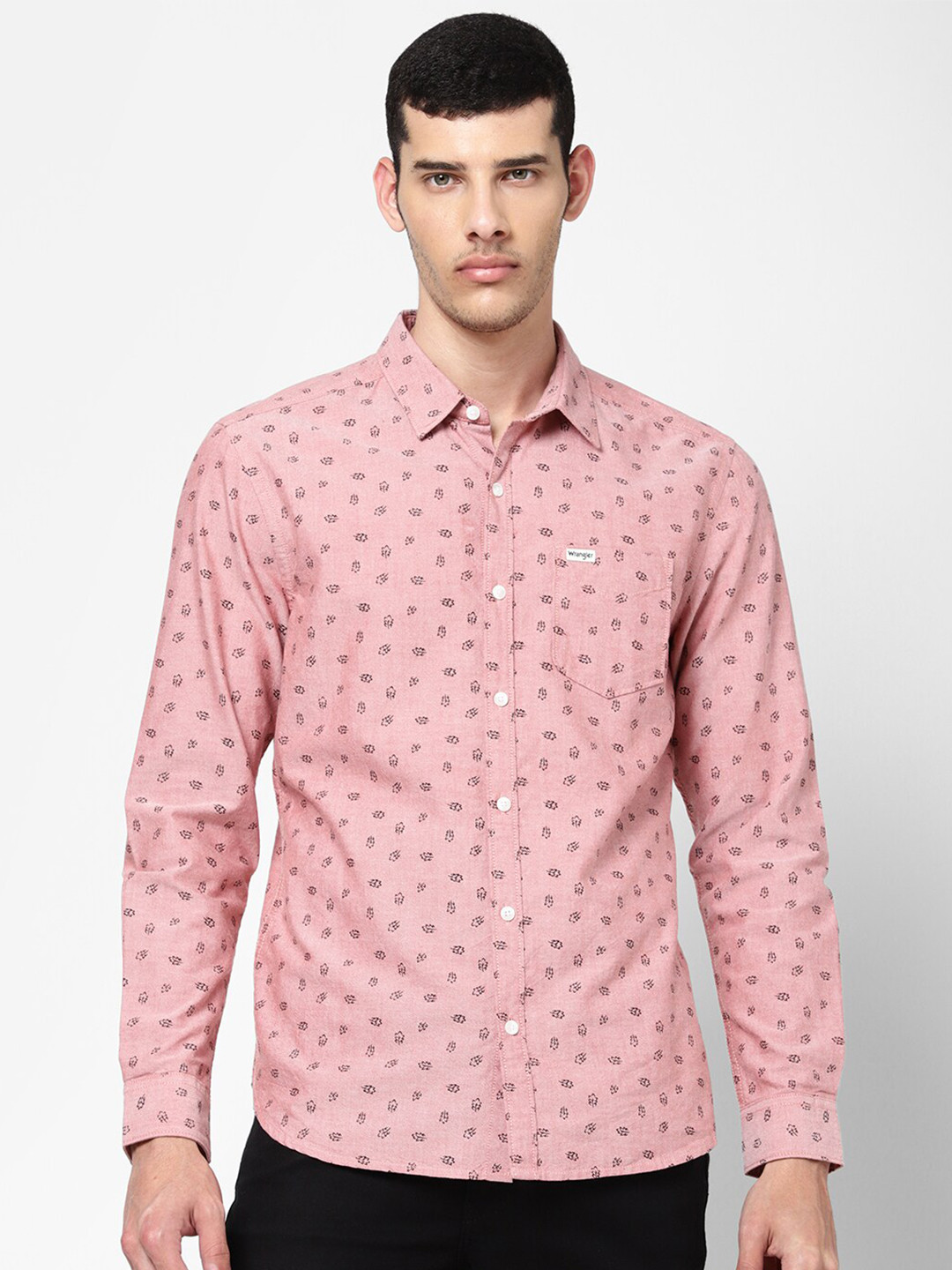 Wrangler Men Rust Floral Printed Casual Shirt