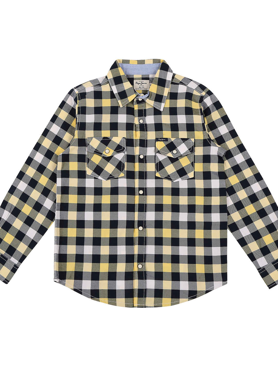 Pepe Jeans Boys Yellow Buffalo Checked Casual Shirt