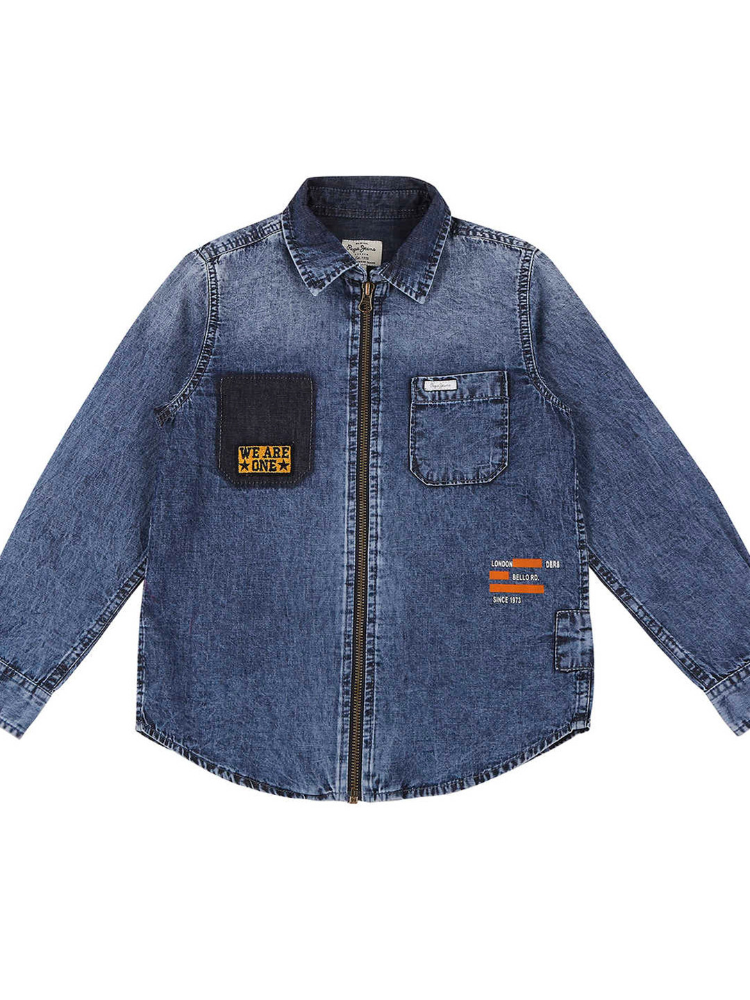 Pepe Jeans Boys Blue Faded Casual Shirt