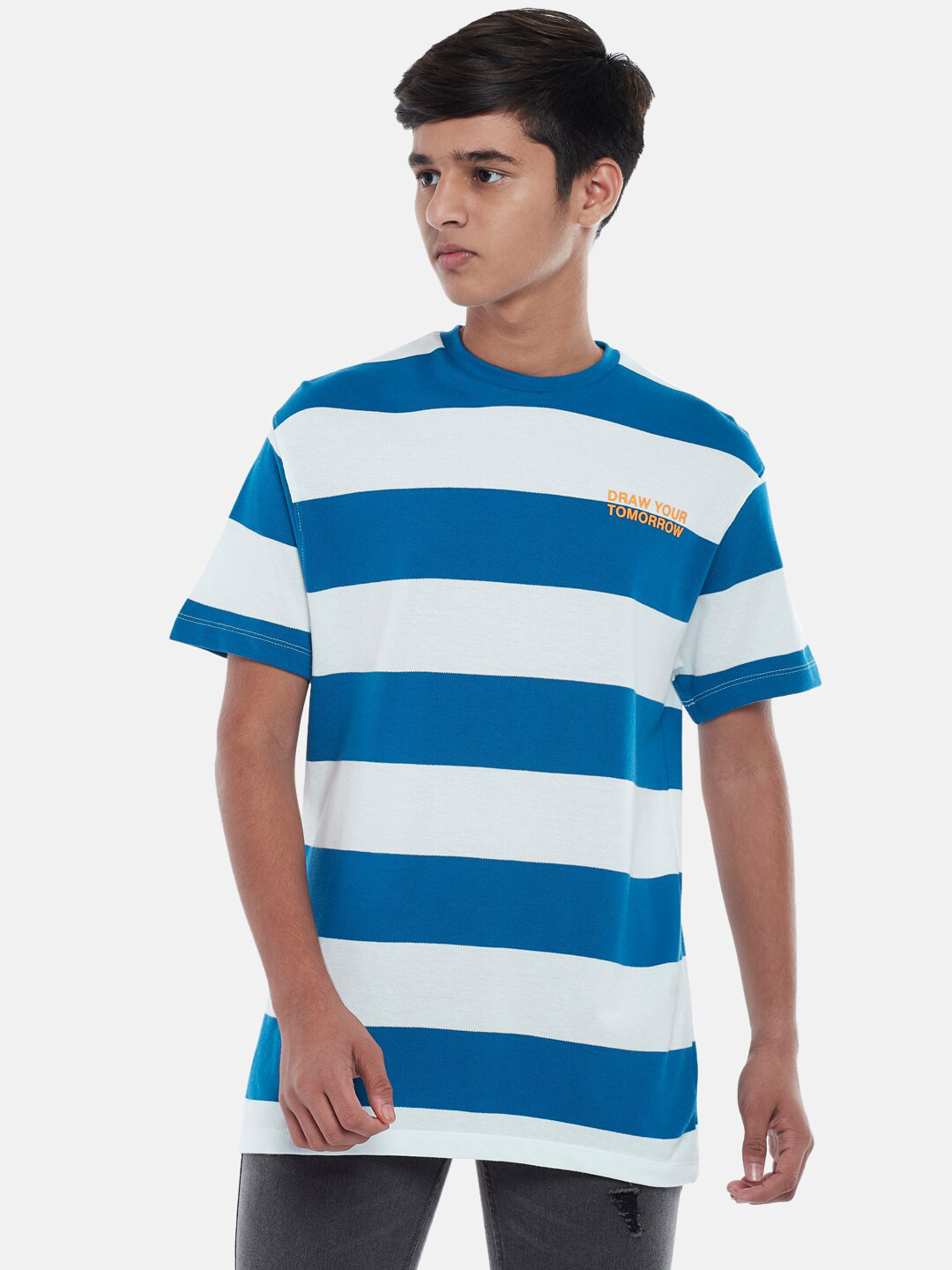 Coolsters by Pantaloons Boys Blue Striped T-shirt