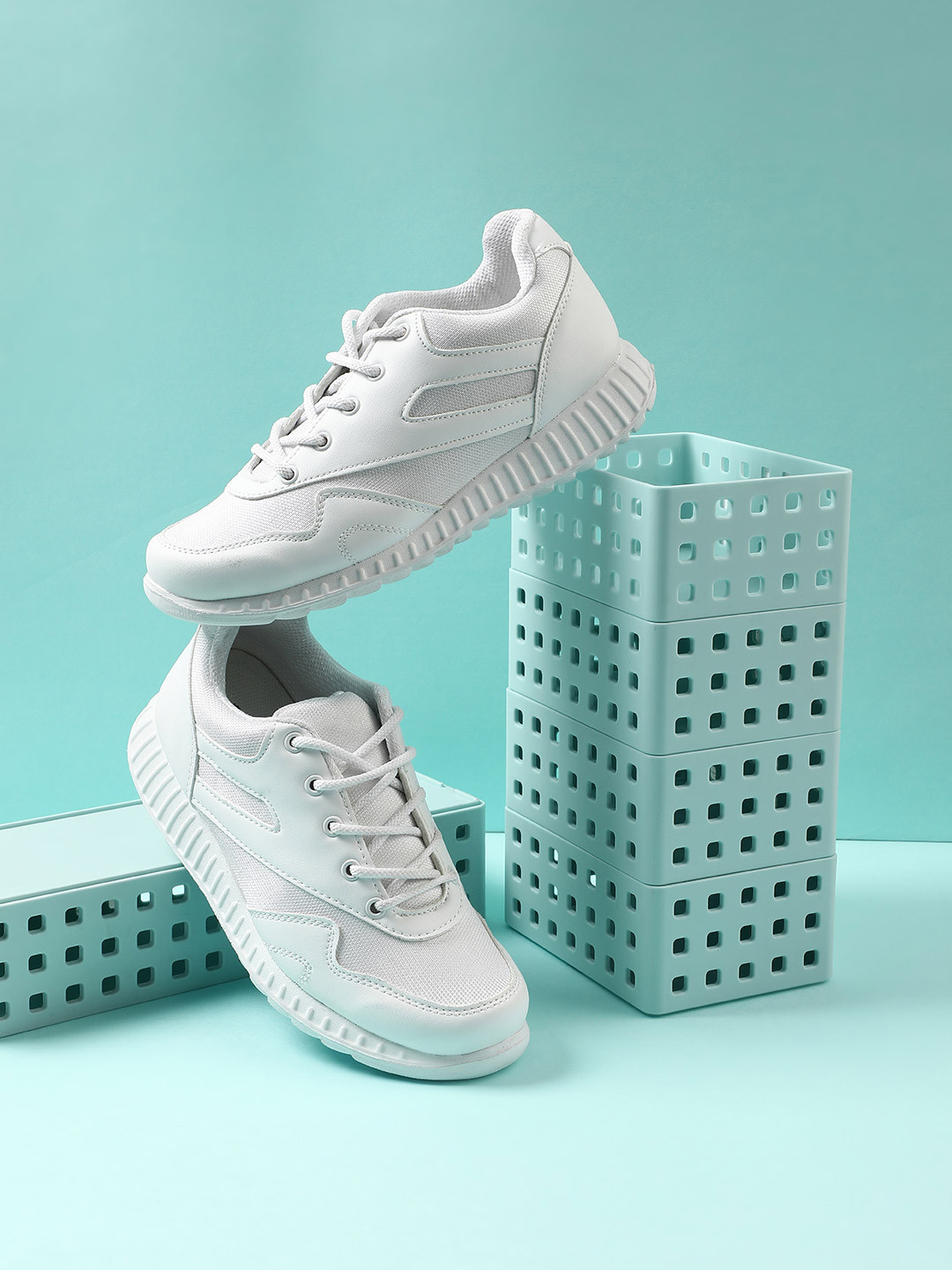 Liberty Force 10 Kids White Lacing School Shoes
