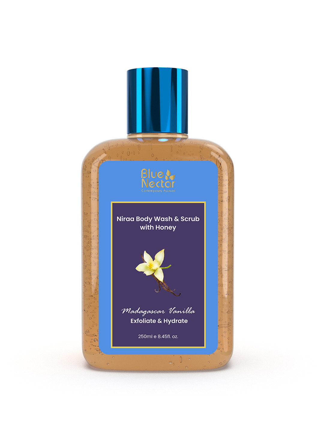 Blue Nectar Madagascar Vanilla Niraa 4 In 1 Body Wash & Scrub with Honey - 250 ml