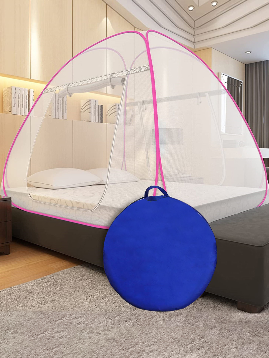 ALCIONO Pink Solid Tent Mosquito Nets