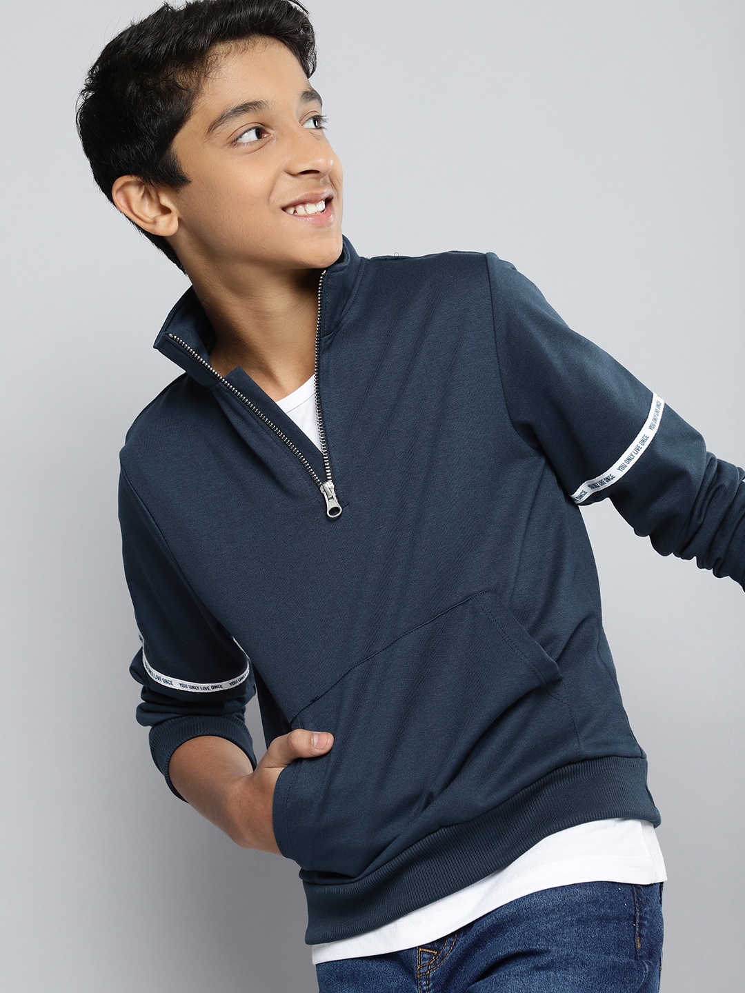 Boys navy blue new arrivals sweatshirt
