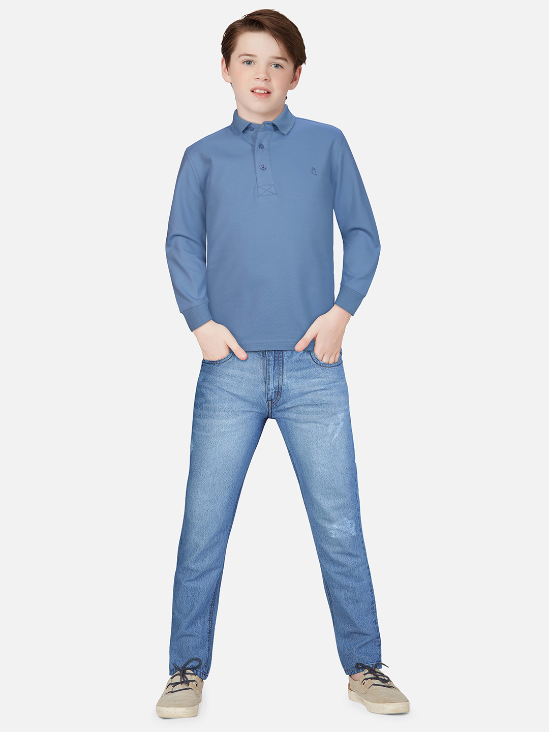 Gini and Jony Boys Blue Polo Collar T-shirt