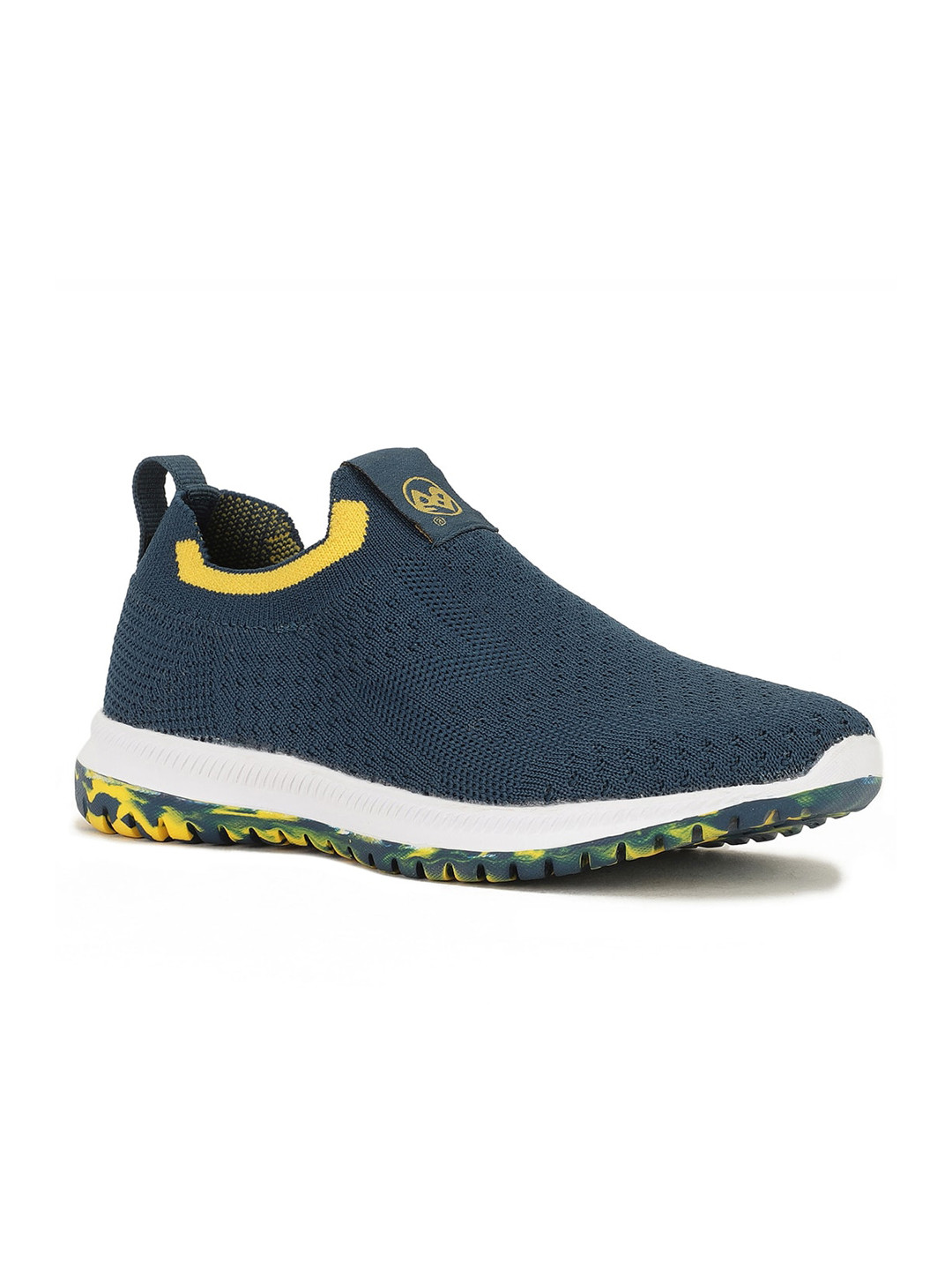Bubblegummers Boys Navy Blue Woven Design Slip-On Sneakers