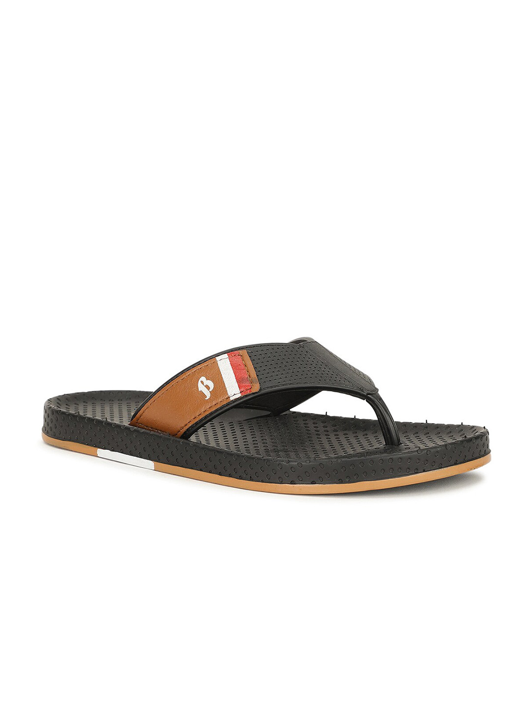 Sandak by Bata Men Black & Brown Thong Flip-Flop