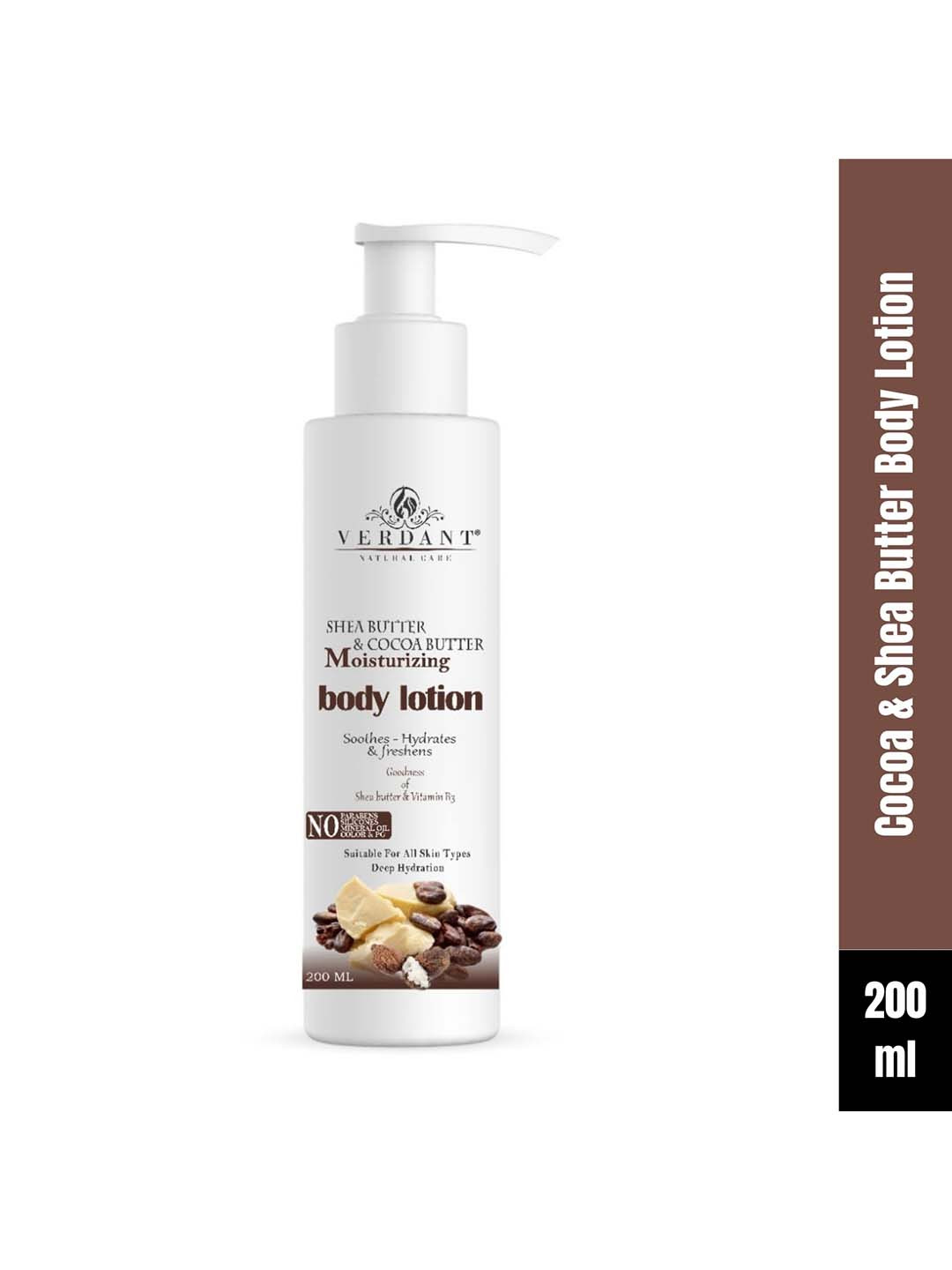Verdant Natural Care Cocoa & Shea Butter Moisturizing Face & Body Lotion - 200 ml