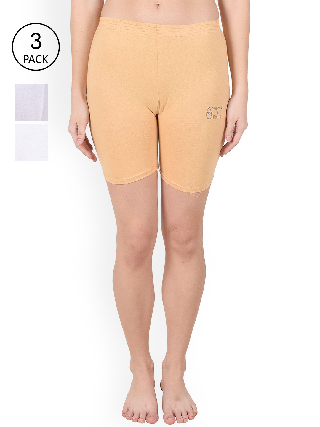 Apraa & Parma Women Beige Slim Fit Cycling Sports Shorts