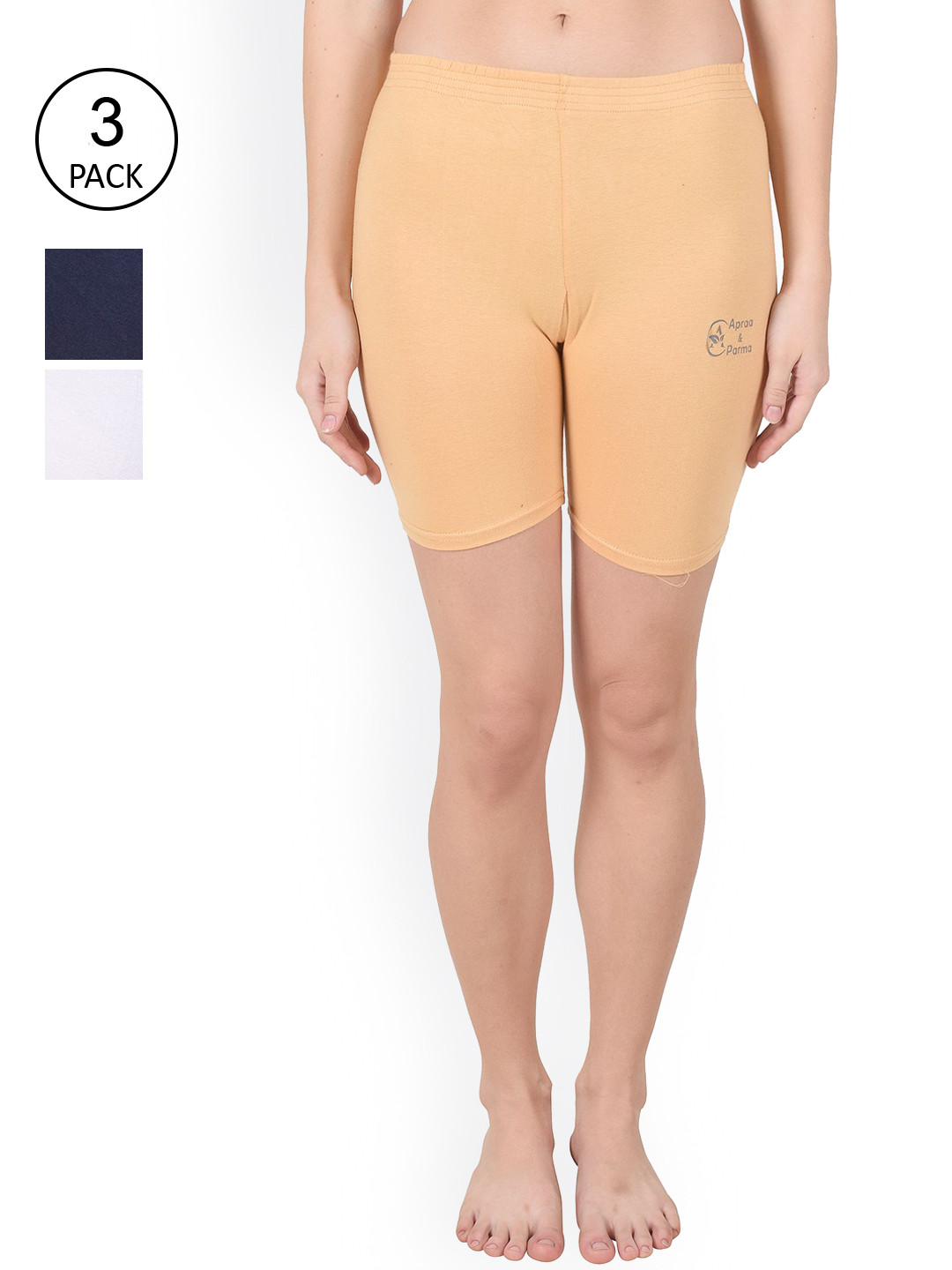 Apraa & Parma Women Beige Slim Fit Cycling Sports Shorts