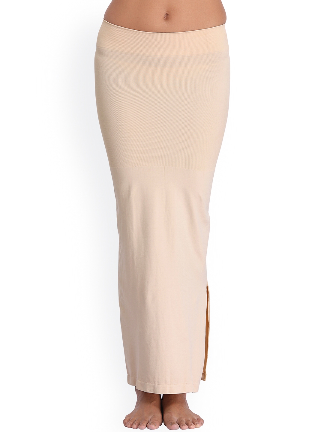 White Saree Shapewear with side slit & mermaid shape