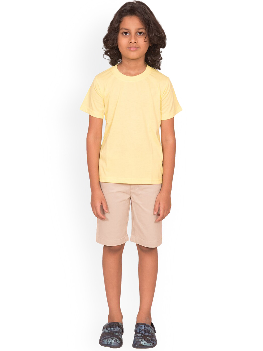 Balista Boys Cream-Coloured Solid Chino Short