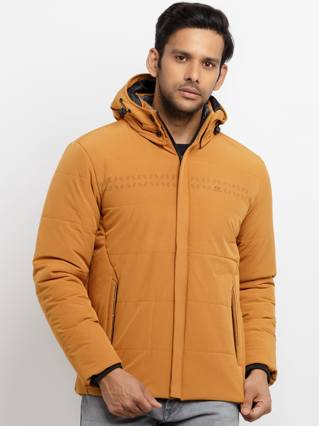 Status Quo Men Mustard Quilted Jacket