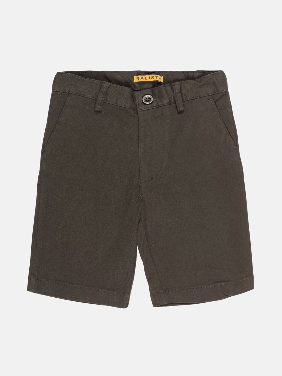 Balista Boys Olive Green Solid Regular Shorts
